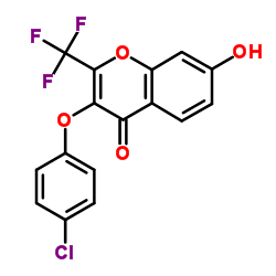 3-(4-Chloro-phenoxy)-7-hydroxy-2-trifluoromethyl-chromen-4-one structure