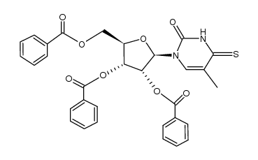 O2',O3',O5'-tribenzoyl-5-methyl-4-thio-uridine结构式