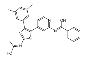 N-[4-[2-acetamido-4-(3,5-dimethylphenyl)-1,3-thiazol-5-yl]pyridin-2-yl]benzamide Structure