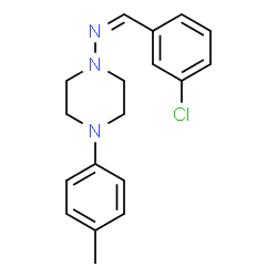 N-[(Z)-(3-chlorophenyl)methylidene]-4-(4-methylphenyl)piperazin-1-amine Structure
