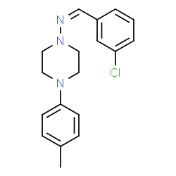 N-[(Z)-(3-chlorophenyl)methylidene]-4-(4-methylphenyl)piperazin-1-amine结构式