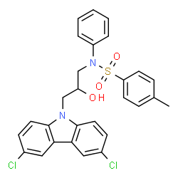 N-[3-(3,6-dichloro-9H-carbazol-9-yl)-2-hydroxypropyl]-4-methyl-N-phenylbenzenesulfonamide Structure