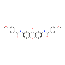 N,N-(9-oxo-9H-xanthene-2,7-diyl)bis(4-methoxybenzamide)结构式