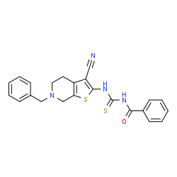 N-[(6-Benzyl-3-cyano-4,5,6,7-tetrahydrothieno[2,3-c]pyridin-2-yl)carbamothioyl]benzamide结构式