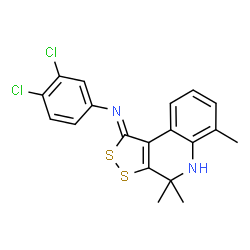 3,4-dichloro-N-[(1Z)-4,4,6-trimethyl-4,5-dihydro-1H-[1,2]dithiolo[3,4-c]quinolin-1-ylidene]aniline structure