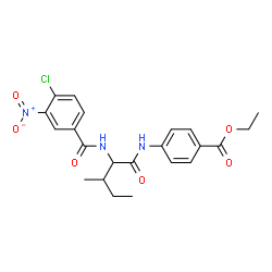 Benzoic acid, 4-[[2-[(4-chloro-3-nitrobenzoyl)amino]-3-methyl-1-oxopentyl]amino]-, ethyl ester (9CI)结构式