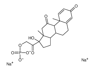 Pregna-1,4-diene-3,11,20-trione, 17-hydroxy-21-(phosphonooxy)-, disodium salt Structure