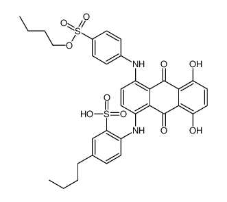 2(or 5)-butyl-5(or 2)-[[4-[(4-butylsulphophenyl)amino]-9,10-dihydro-5,8-dihydroxy-9,10-dioxo-1-anthryl]amino]benzenesulphonic acid结构式