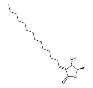 (4S)-4,5-Dihydro-4α-hydroxy-5β-methyl-3-[(E)-tetradecan-1-ylidene]furan-2(3H)-one Structure