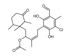 3-[(E)-4-Acetoxy-5-(1,2,6-trimethyl-3-oxocyclohexyl)-3-methyl-2-pentenyl]-5-chloro-2,4-dihydroxy-6-methylbenzaldehyde结构式