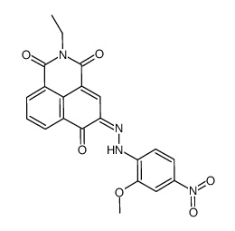 2-乙基-6-羟基-5-[(2-甲氧基-4-硝基苯)偶氮基]-1H-苯并[DE]喹啉-1,3-(2H)-二酮结构式