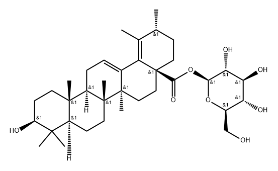 3beta-Hydroxyurs-12,18-dien-28-oic acid beta-D-glucopyranosyl ester Structure