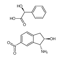 (1R,2R)-1-amino-6-nitro-2,3-dihydro-1H-inden-2-ol (S)-2-hydroxy-2-phenylacetate Structure