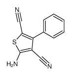 2-amino-4-phenylthiophene-3,5-dicarbonitrile结构式