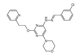 N-(3-chloro-benzylidene)-N'-[6-morpholin-4-yl-2-(2-pyridin-2-yl-ethoxy)-pyrimidin-4-yl]-hydrazine Structure