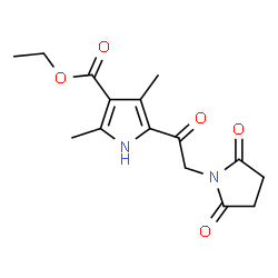 1H-Pyrrole-3-carboxylicacid,5-[(2,5-dioxo-1-pyrrolidinyl)acetyl]-2,4-dimethyl-,ethylester(9CI) Structure