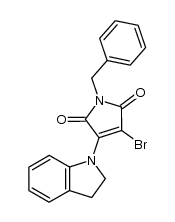 1-benzyl-3-bromo-4-(2,3-dihydro-1H-indol-1-yl)-1H-pyrrole-2,5-dione结构式