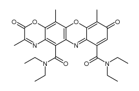 3,10,12-trimethyl-2,9-dioxo-2H,9H-oxazino[3,2-b]phenoxazine-5,7-dicarboxylic acid bis-diethylamide Structure