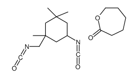 5-isocyanato-1-(isocyanatomethyl)-1,3,3-trimethylcyclohexane,oxepan-2-one Structure