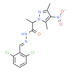 1H-Pyrazole-1-aceticacid,alpha,3,5-trimethyl-4-nitro-,[(2,6-dichlorophenyl)methylene]hydrazide(9CI)结构式