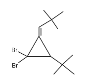 1,1-dibromo-2-tert-butyl-3-((E)-2,2-dimethyl-propylidene)-cyclopropane结构式