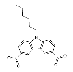 9-hexyl-3,6-dinitro-9H-carbazole结构式