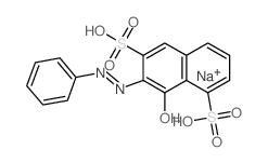 1,6-Naphthalenedisulfonicacid, 8-hydroxy-7-(2-phenyldiazenyl)-, sodium salt (1:2)结构式