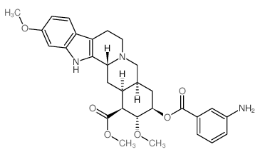 methyl (1S,2R,3R,4aS,13bR,14aS)-3-((3-aminobenzoyl)oxy)-2,11-dimethoxy-1,2,3,4,4a,5,7,8,13,13b,14,14a-dodecahydroindolo[2',3':3,4]pyrido[1,2-b]isoquinoline-1-carboxylate结构式