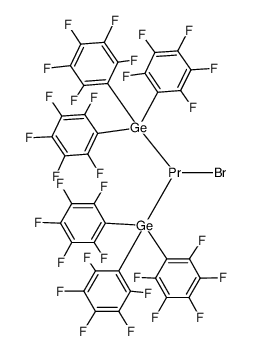 bis[tris(pentafluorophenyl)germyl]praseodymium bromide Structure