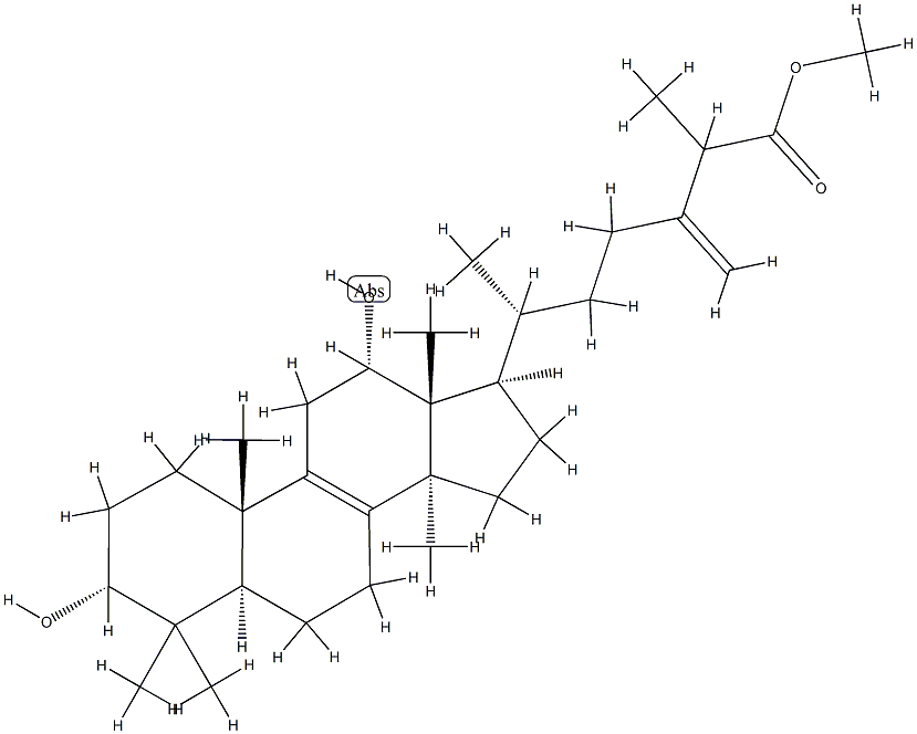 3α,12α-Dihydroxy-24-methylenelanost-8-en-26-oic acid methyl ester结构式