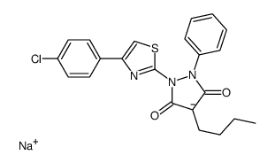 sodium,4-butyl-1-[4-(4-chlorophenyl)-1,3-thiazol-2-yl]-2-phenylpyrazolidin-4-ide-3,5-dione Structure