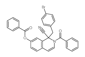 [2-benzoyl-1-[(4-bromophenyl)methyl]-1-cyano-isoquinolin-7-yl] benzoate structure