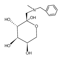 N-Benzyl-1-methylamino-1-deoxy-β-D-arabino-2-hexulopyranose结构式