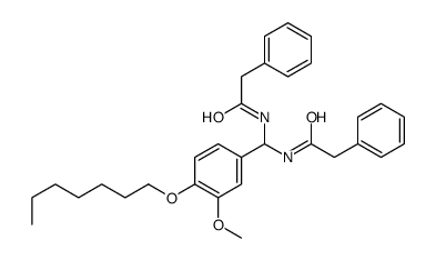 N-[(4-heptoxy-3-methoxyphenyl)-[(2-phenylacetyl)amino]methyl]-2-phenylacetamide结构式