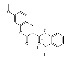 7-methoxy-2-oxo-N-[2-(trifluoromethyl)phenyl]chromene-3-carboxamide结构式