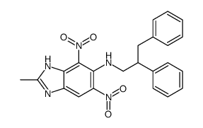 N-(2,3-diphenylpropyl)-2-methyl-4,6-dinitro-1H-benzimidazol-5-amine结构式