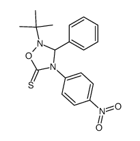2-tert-butyl-4-(4-nitro-phenyl)-3-phenyl-[1,2,4]oxadiazolidine-5-thione结构式