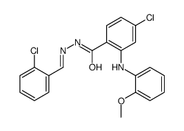 4-chloro-N-[(E)-(2-chlorophenyl)methylideneamino]-2-(2-methoxyanilino)benzamide结构式