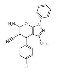 Pyrano[2,3-c]pyrazole-5-carbonitrile,6-amino-4-(4-chlorophenyl)-1,4-dihydro-3-methyl-1-phenyl- Structure