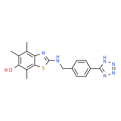 6-Benzothiazolol,4,5,7-trimethyl-2-[[[4-(1H-tetrazol-5-yl)phenyl]methyl]amino]- (9CI) structure