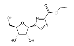 1-β-D-Ribofuranosyl-1H-1,2,4-triazol-3-carbonsaeure-ethylester结构式