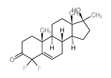 (8R,9S,10R,13S,14S,17S)-4,4-difluoro-17-hydroxy-10,13,17-trimethyl-1,2,7,8,9,11,12,14,15,16-decahydrocyclopenta[a]phenanthren-3-one结构式