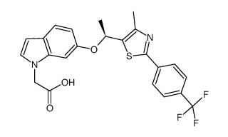 (S)-(6-{1-[4-methyl-2-(4-trifluoromethyl-phenyl)-thiazol-5-yl]-ethoxy}-indol-1-yl)-acetic acid结构式