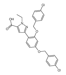 3-(2,4-bis(4-chlorobenzyloxy)phenyl)-1-ethyl-1H-pyrazole-5-carboxylic acid Structure