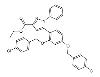 ethyl 5-(2,4-bis(4-chlorobenzyloxy)phenyl)-1-phenyl-1H-pyrazole-3- carboxylate Structure