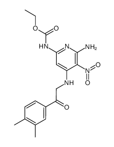 ethyl (6-amino-4-((2-(3,4-dimethylphenyl)-2-oxoethyl)amino)-5-nitropyridin-2-yl)carbamate结构式