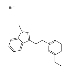 3-[2-(3-ethylpyridin-1-ium-1-yl)ethyl]-1-methylindole,bromide Structure