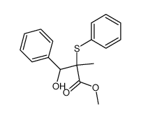 methyl α-methyl-α-phenylthio-β-hydroxy-β-phenylpropanoate结构式