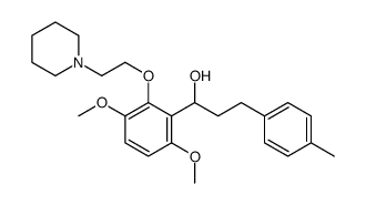 1-[3,6-dimethoxy-2-(2-piperidin-1-ylethoxy)phenyl]-3-(4-methylphenyl)propan-1-ol结构式