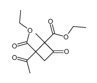 1-Acetyl-2-methyl-3-oxo-cyclobutane-1,2-dicarboxylic acid diethyl ester Structure